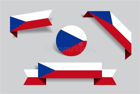 Czech Flag Stickers and Labels. Vector Illustration. Stock Vector ...