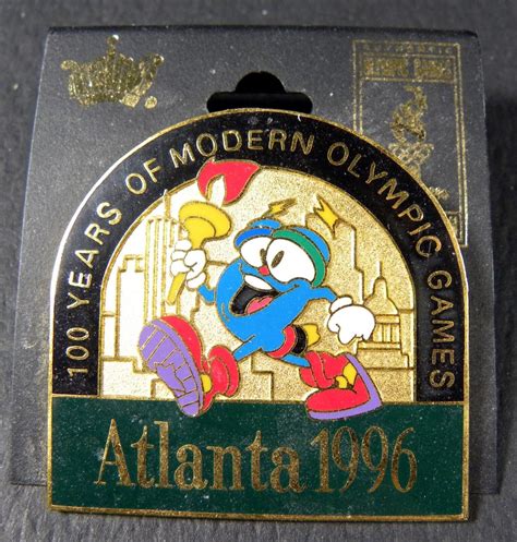 Vtg Atlanta 1996 Olympic Izzy Mascot Pin ~ 100 Years Of Modern Olympic Games NEW | #4622535281