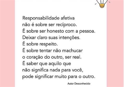 Responsabilidade afetiva não é sobre ser reciproco Responsabilidade