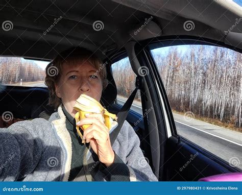 Portrait Of Female Driver In Solo Journey Adult Mature Middle Aged