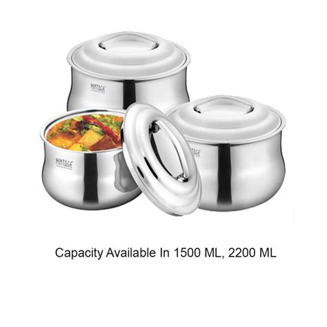 Buy Mintage Symphony Puff Insulated Belly Hot Case Set Of Made Of Stainless Steel