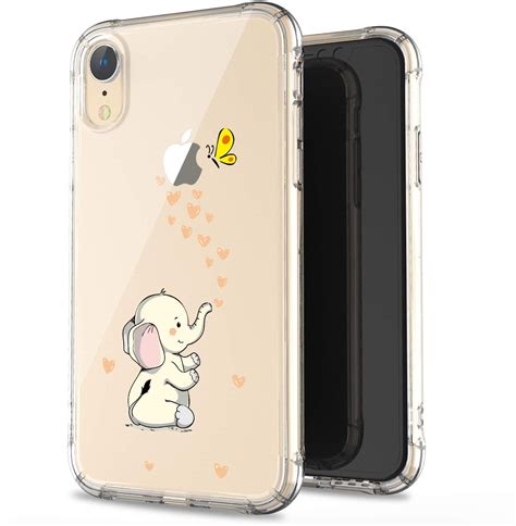 Jaholan Compatible Iphone Xr Case Clear Cute Amusing Whimsical Design Beige Cute Cases Covers