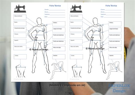 Ficha De Medidas Para Costura Imprima Em Casa Elo