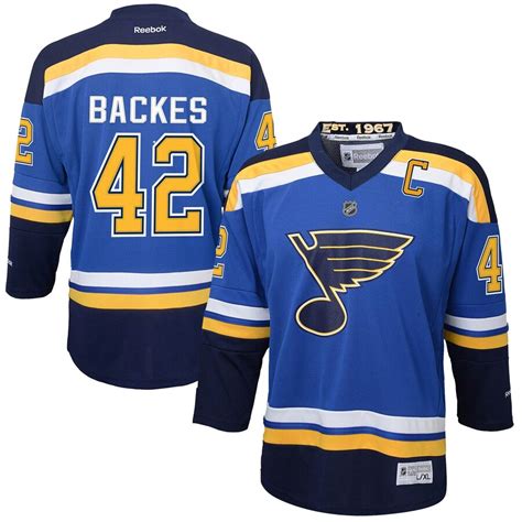 David Backes St. Louis Blues Reebok Youth Replica Player Hockey Jersey ...