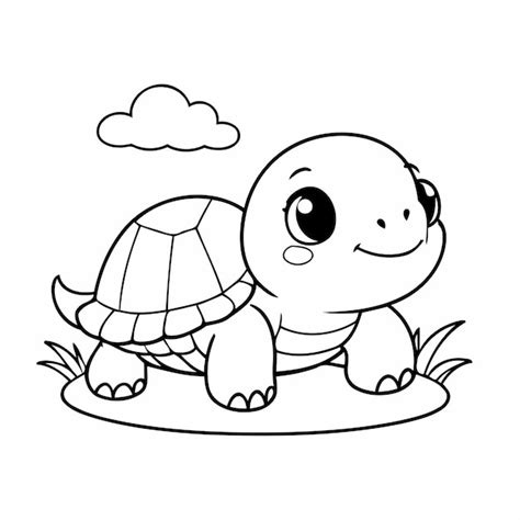 Premium Vector | Cartoon Turtle for kids coloring book