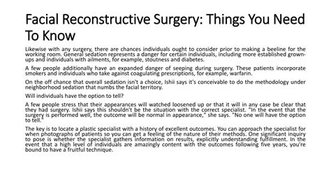 PPT Things About Facial Reconstructive Surgery PowerPoint