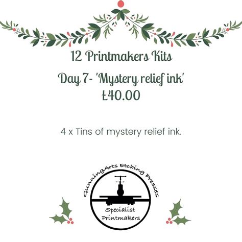 12 Days Of Christmas Day 7 Mystery Relief Ink Printmaking Kit