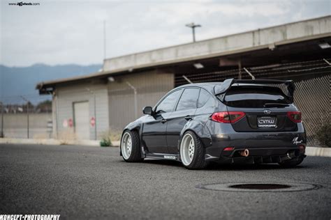 Mysterious Looks Of Black Subaru Wrx Fitted With Custom Body Kit