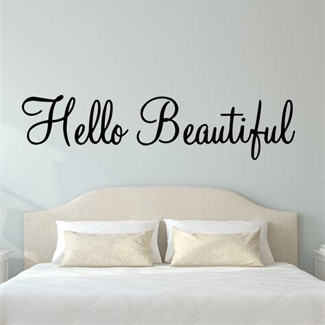 VWAQ Hello Beautiful Wall Decal Inspirational Quotes Beauty Mirror