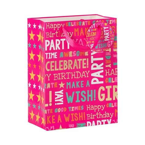 Bright Birthday Pink T Bag Medium The Reject Shop