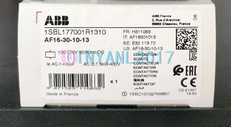 1PC New Contactor 1SBL177001R1310 AF16-30-10-13 100-250V 50/60HZ-DC | eBay
