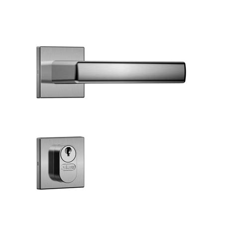 Fechadura Classic Roseta Quadrada Externa Inox Escovado Loja Stam