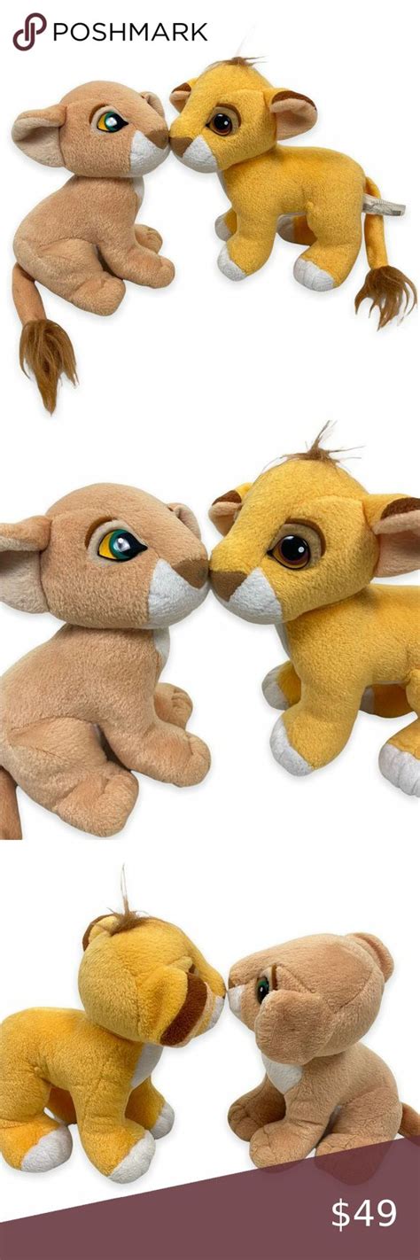 Vintage Disney Simba And Nala Kissing Noses Magnetic Plush The Lion