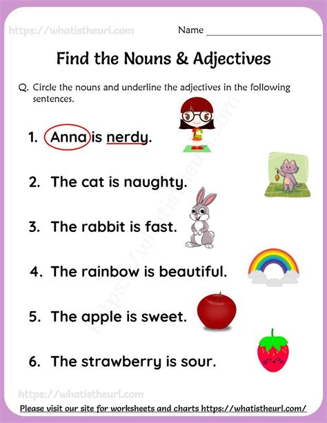 Nouns And Adjectives Worksheets Adjectives Worksheets Worksh