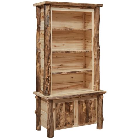 Rocky Mountain Amish Bookcase Aspen Log Furniture Cabinfield