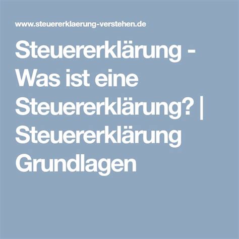 Steuererklärung Was ist eine Steuererklärung Steuererklärung