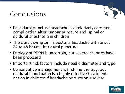 Postdural Puncture Headache In Children Etiology And Treatment