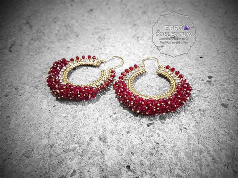 Maroon Earrings Hoop Earrings Pakistani Earrings High Etsy