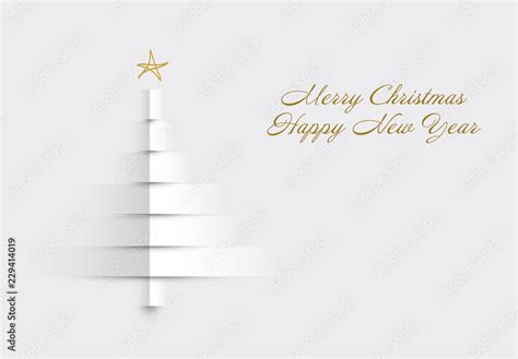 Christmas Banner Layout with Paper Tree Artwork Stock Template | Adobe ...