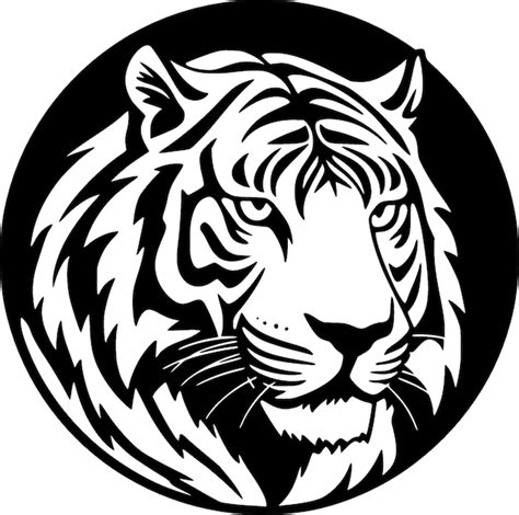 Illustration Vectorielle De Tigre Noir Et Blanc Vecteur Premium