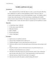 Solubility Equilibrium Jb Docx Johana Bartu Kov Solubility