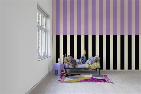 Striped, Pink & Lilac - Rebel Walls