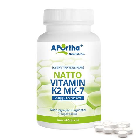 APOrtha Natto Vitamin K2 MK 7 Cyclo Tabletten 200 µg 365 St Shop