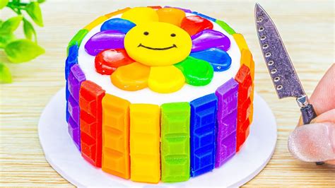 Amazing Rainbow Cake Miniature Kitkat Chocolate Cake Decorating By