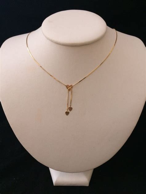 Tri Heart 14k Solid Gold Necklace Etsy