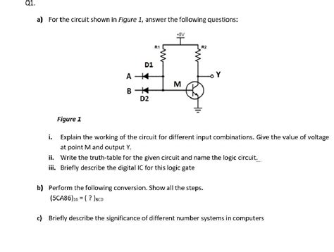 Solved Q1 A For The Circuit Shown In Figure 1 Answer The