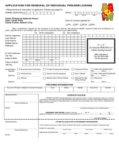 Firearms Registration Renewal Form 2022 Fill Online Printable