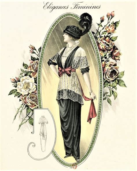 1913 Élégances Féminines Fashion illustration vintage Edwardian