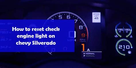 Reset Check Engine Light Silverado