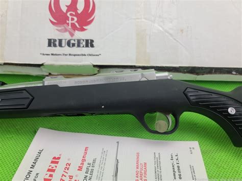 Ruger 77 22 All Weather Stainless 22 Lr Zytel Skeleton Paddle Stock Bolt Action Rifles At