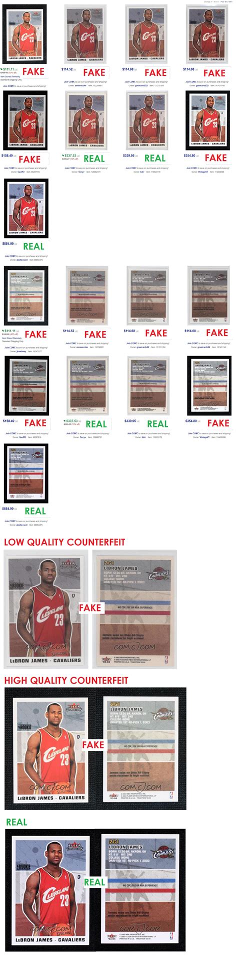 Guide To Real Vs Fake Fleer Tradition Lebron Rookie