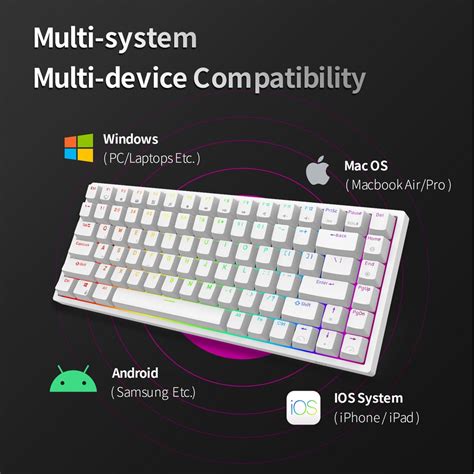 Royal Kludge RK84 RK857 Tri Mode Hot Swappable RGB Backlit Bluetooth 5 0 2 4Ghz 80 Mechanical