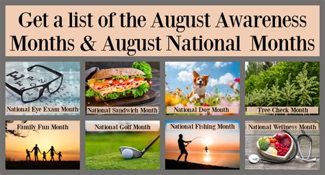 List of August Awareness Months & August National Months 