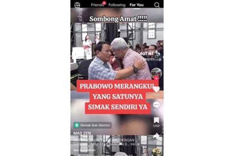 Hoaks Video Ganjar Akui Kemenangan Prabowo Antara News