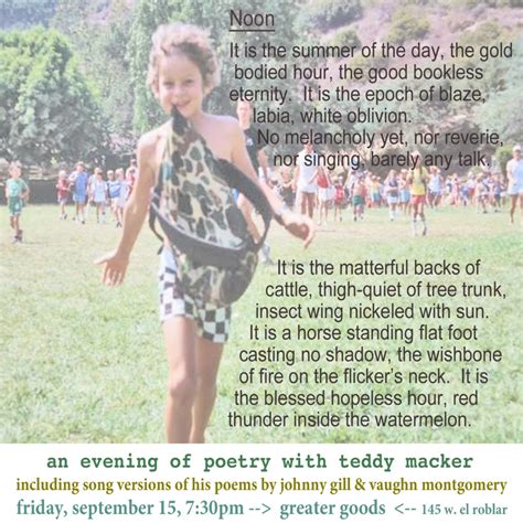 An Evening Of Poetry With Teddy Macker Greater Goods Of Ojai