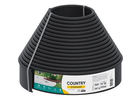 ᐉ Бордюр садовый Vodaland Country Standard H100 пластиковый 15 м Черный ...