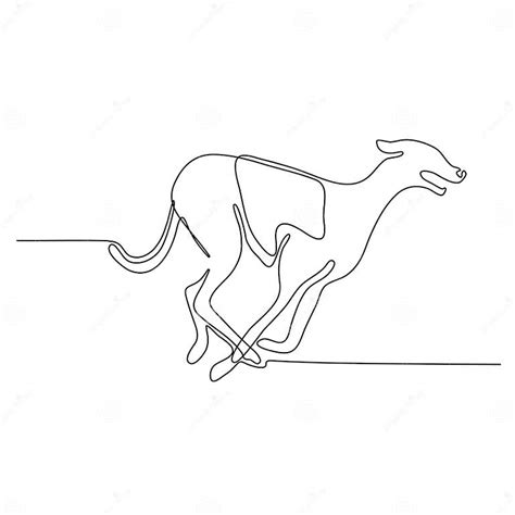 Greyhound Racing Continuous Line Stock Vector Illustration Of Contour