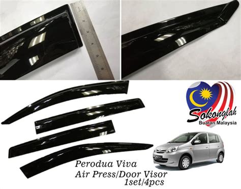 Bosoko Perodua Viva 4 Air Press Door Visor 1 Set 4 Pcs Lazada