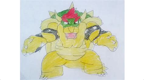 How To Draw Bowser Super Mario Bowser Drawing Youtube