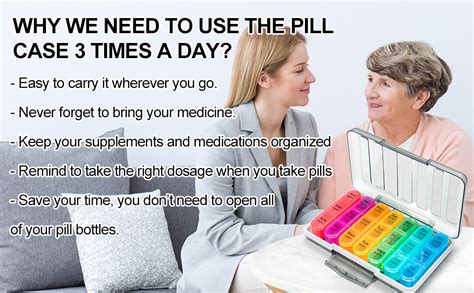 Amazon ASprink Pill Organizer 3 Times A Day Weekly Large Pill