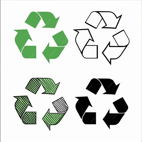 Premium Vector | Four recycling symbols