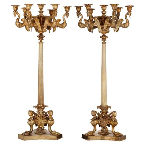 Pair Of French Gilt Bronze Candelabra For Sale At 1stDibs