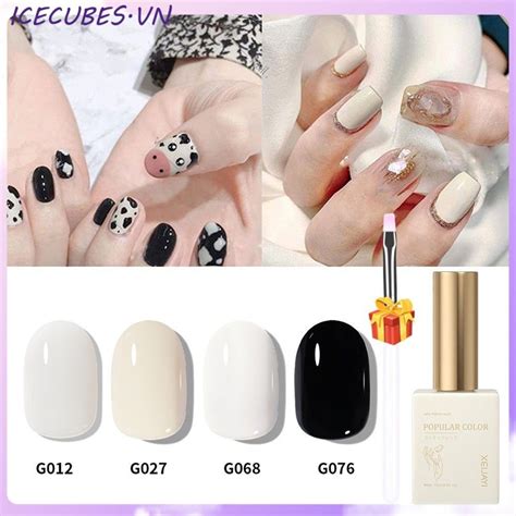 QUÀ TẶNG MIỄN PHÍ XEIJAYI Gel làm móng tay màu đen và trắng băng keo trong suốt màu nude keo