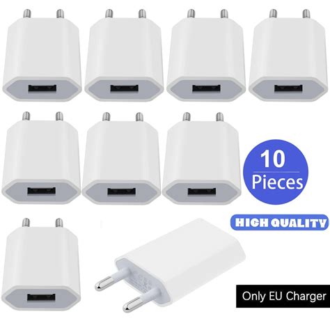 10 шт./партия, сетевое зарядное устройство USB для Samsung, iphone, HTC ...
