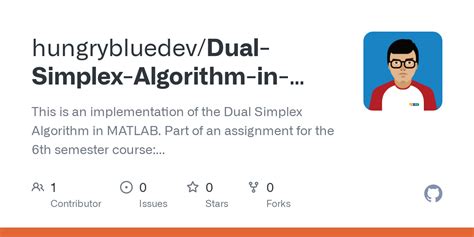 Github Hungrybluedevdual Simplex Algorithm In Matlab This Is An
