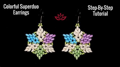 Colorful Starry Superduo Earrings Tutorial How To Make Superduo